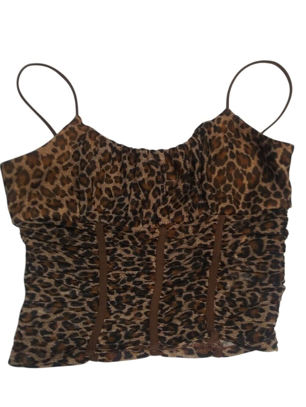 Princess Polly Zaylee Leopard Corset Tank Lightweight Form Fitting Size 2